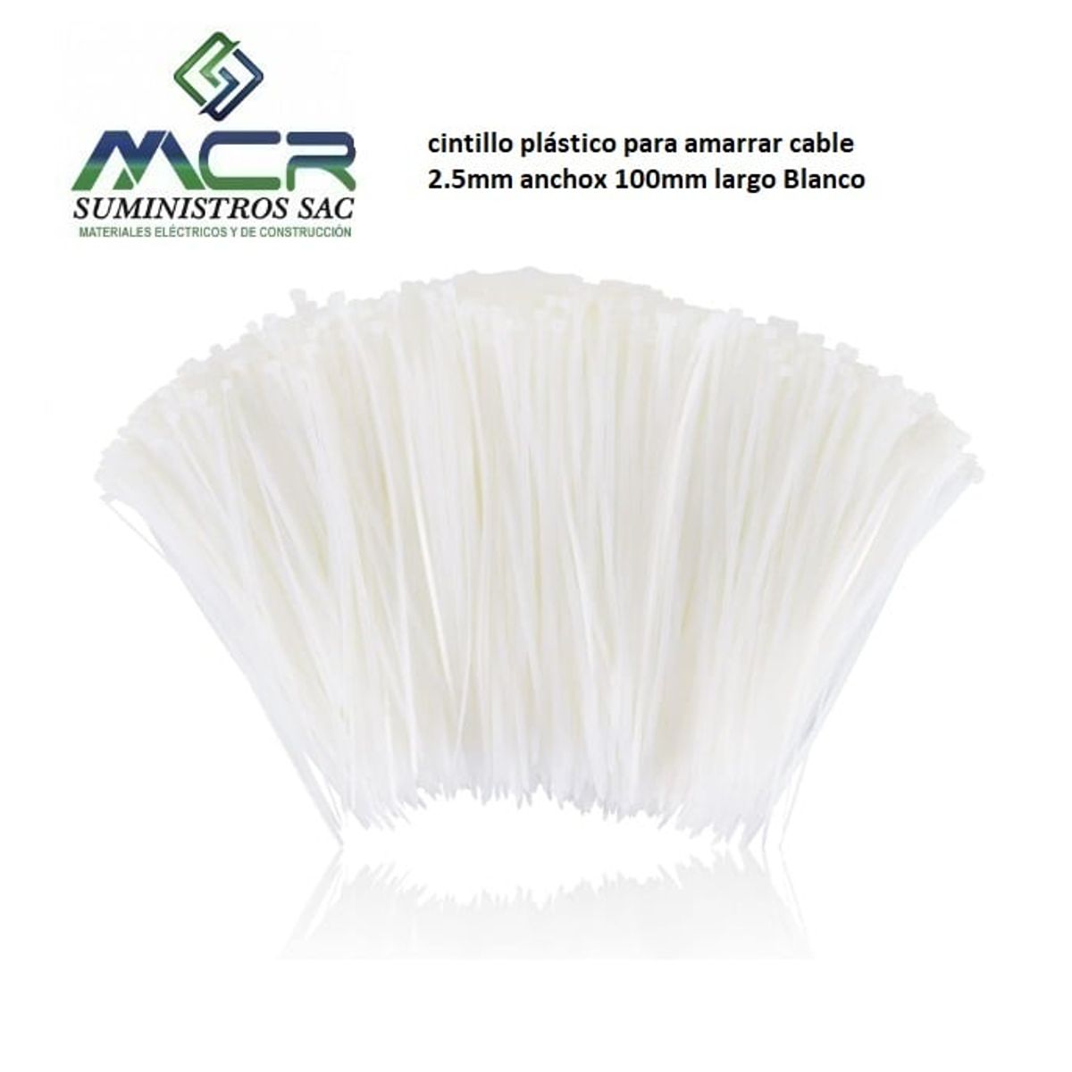 GENERICO - AMARRA CABLE CINTILLO DE 2.5 MM DE ANCHO X 100 MM DE LARGO BLANCO