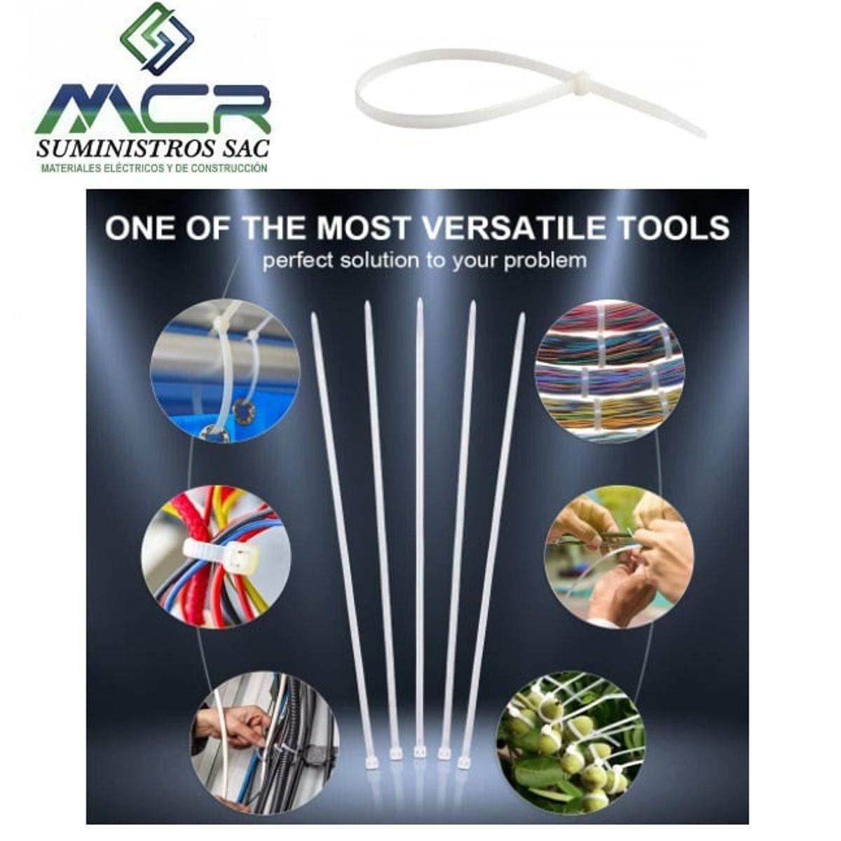 GENERICO - AMARRA CABLE CINTILLO DE 3.6 MM DE ANCHO X 150 MM DE LARGO BLANCO