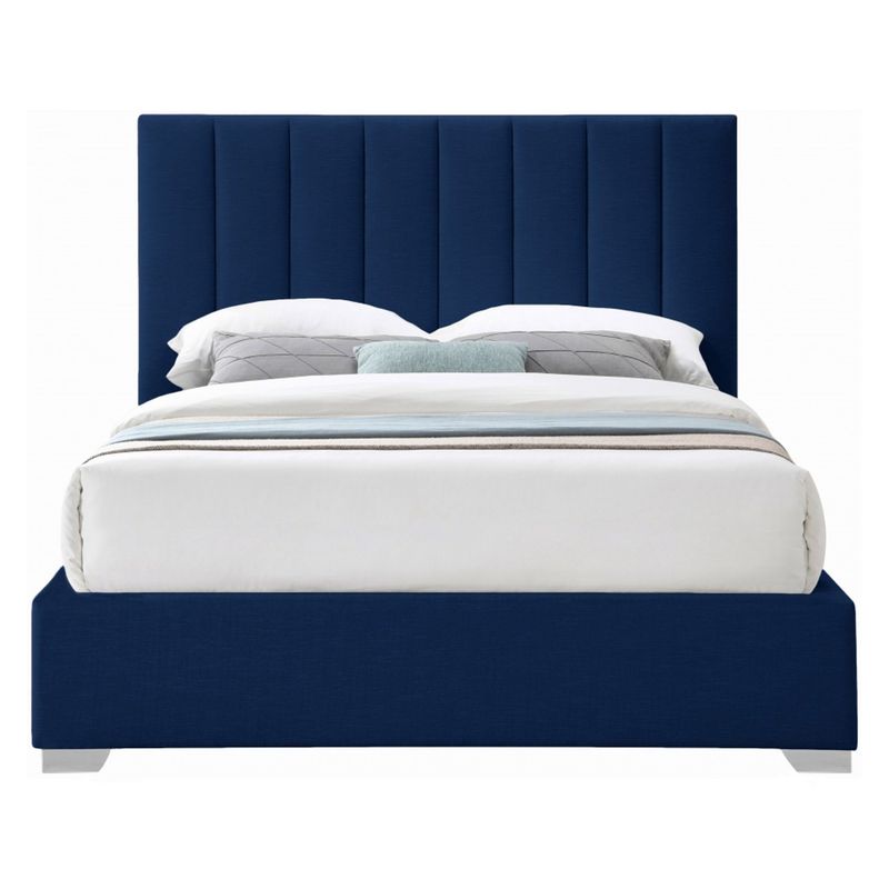 GENERICO - Cama Tapizada Listón Clavel Azul 1.5 Plz