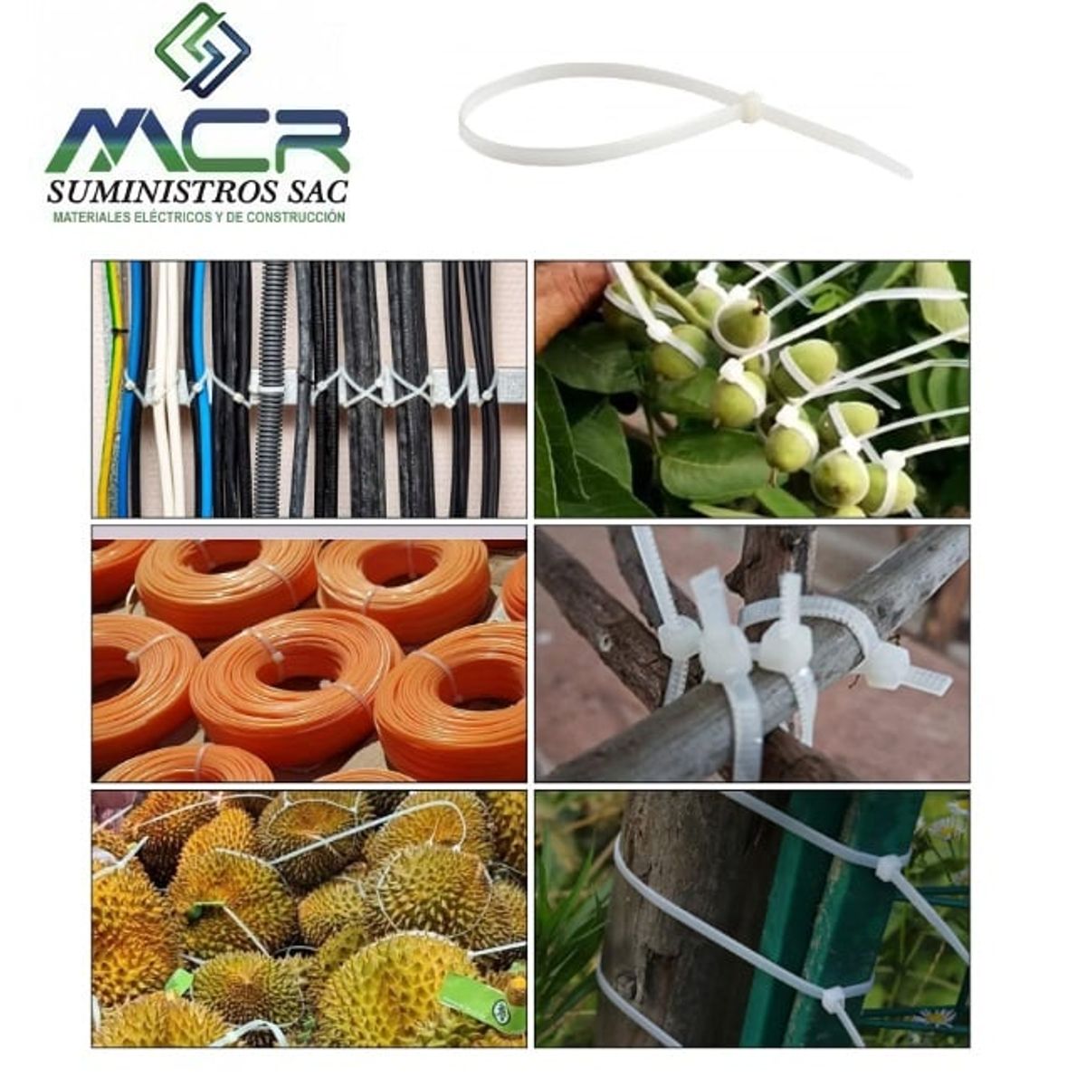 GENERICO - AMARRA CABLE CINTILLO DE 4.8 MM DE ANCHO X 200 MM DE LARGO BLANCO