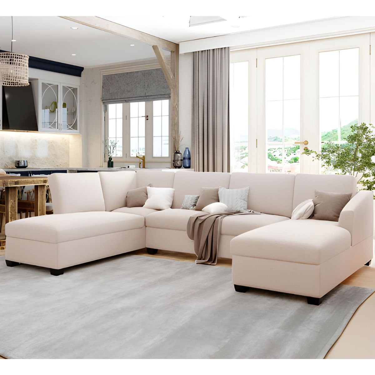 GENERICO - Seccional Gabriel 6 Cuerpos en Tela - Beige