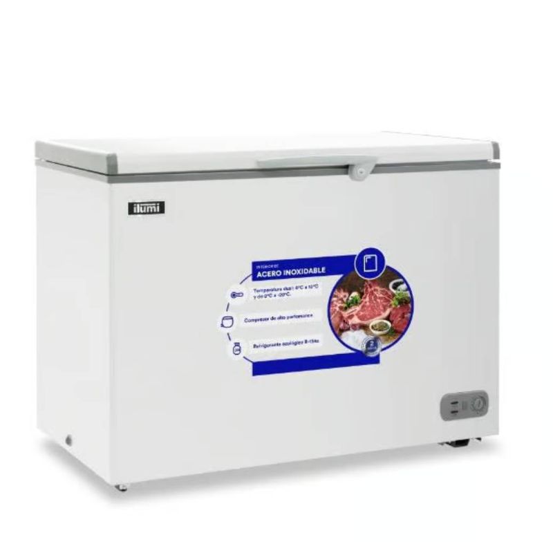 ILUMI - CONGELADOR 340L CON TINA DE ACERO INOXIDABLE TFI-3400WH - BLANCO