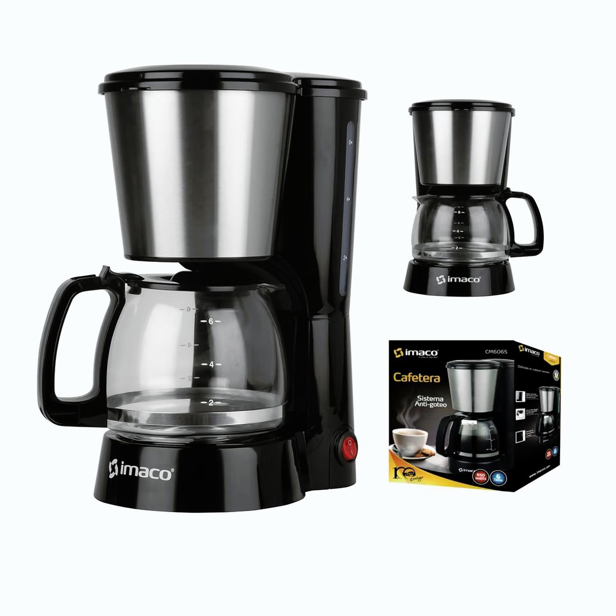 IMACO - Cafetera eléctrica Imaco CM6065 capacidad 6 tazas 650 watts