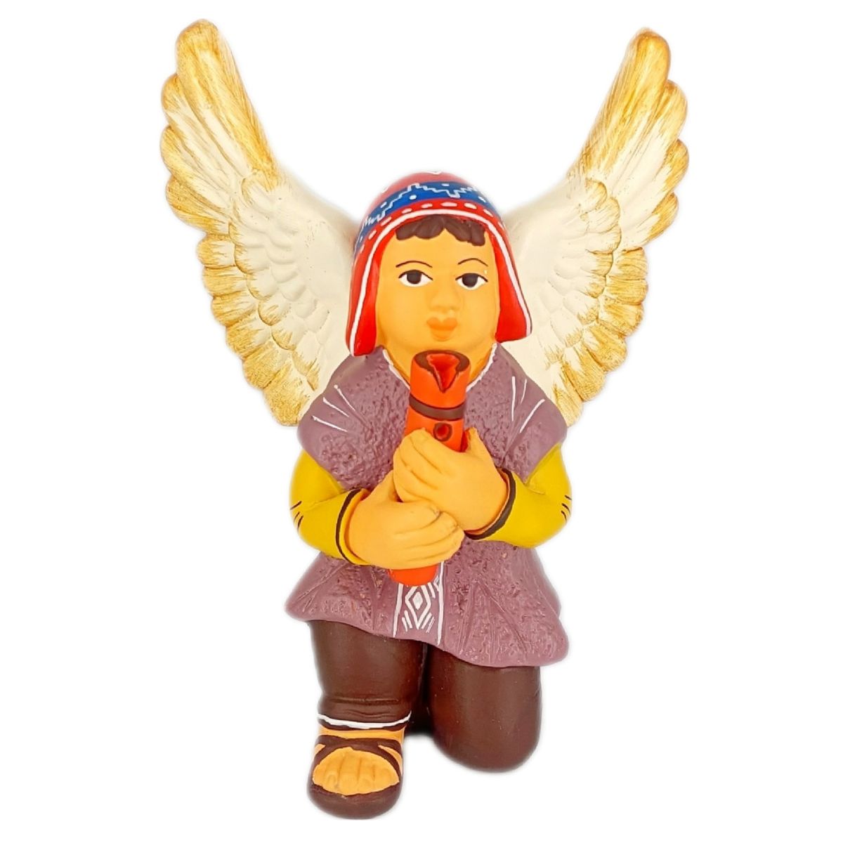 GENERICO - Angelito en ceramica músico quena