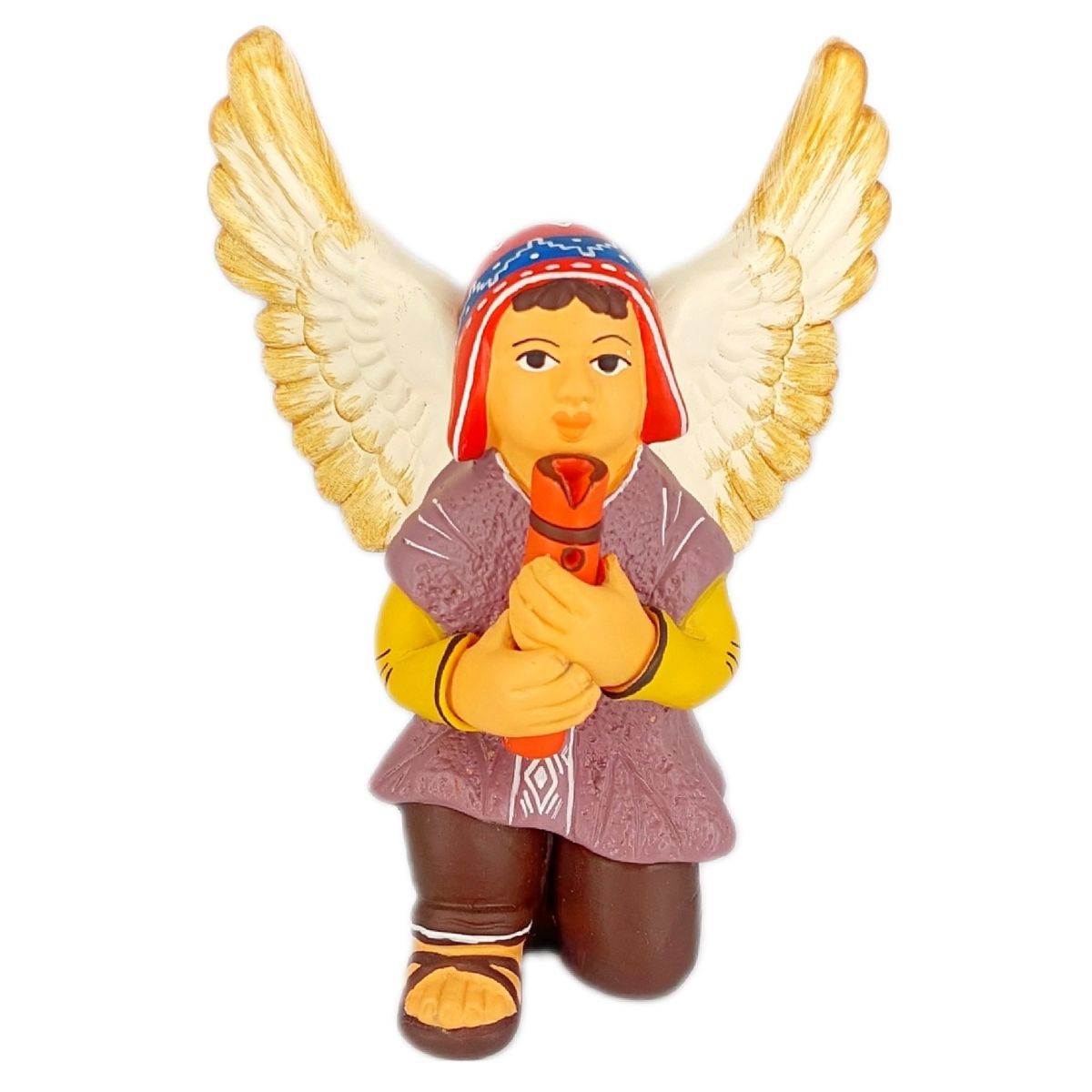GENERICO - Angelito en ceramica músico quena