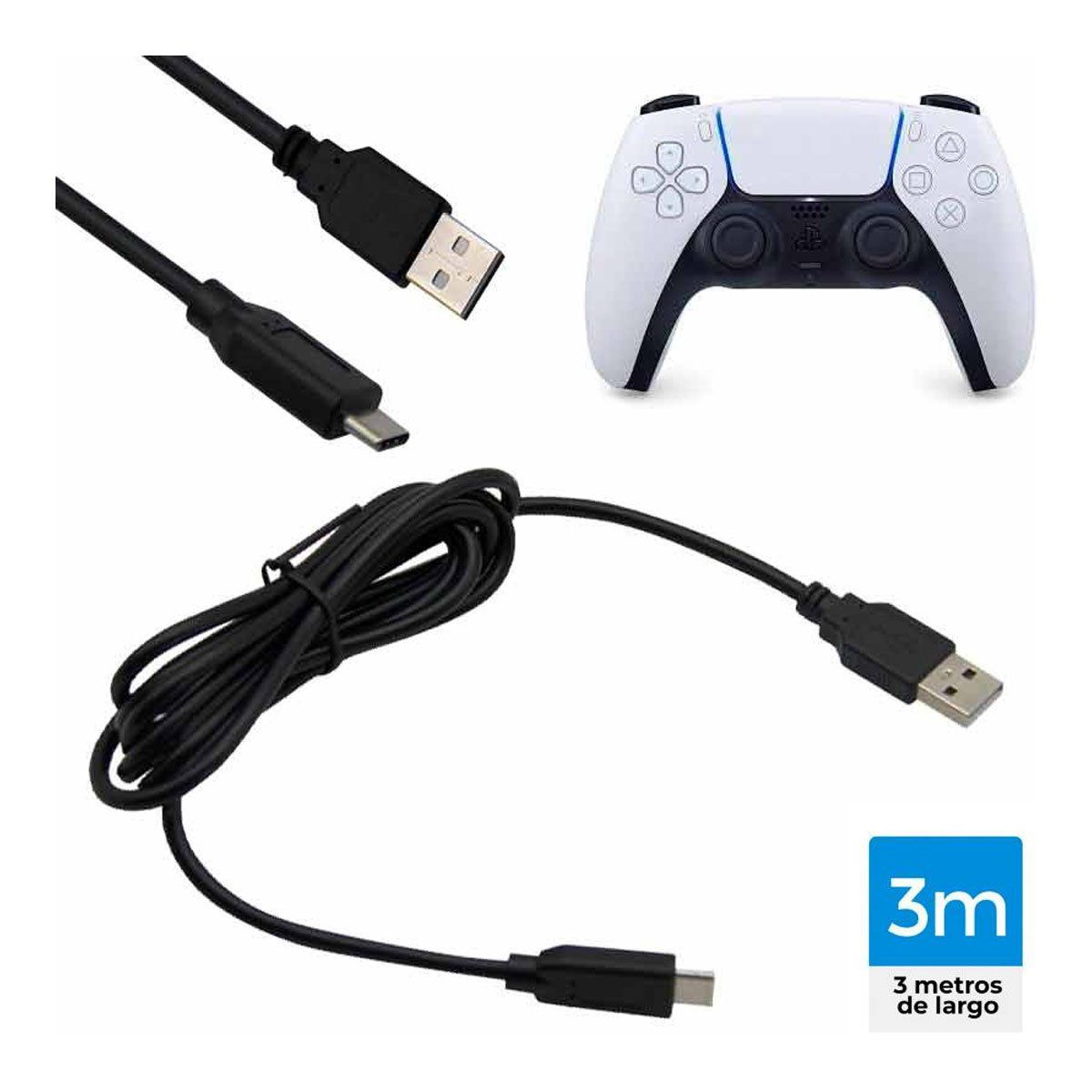 SEISA - Cable Para Cargar Mando Ps5 De 3 Metros Carga Rápida Seisa.