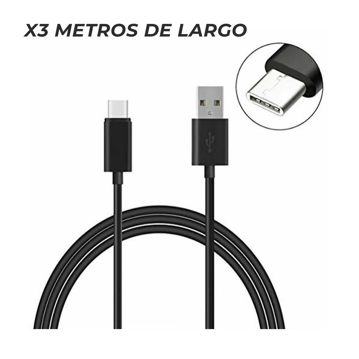 SEISA - Cable Para Cargar Mando Ps5 De 3 Metros Carga Rápida Seisa.