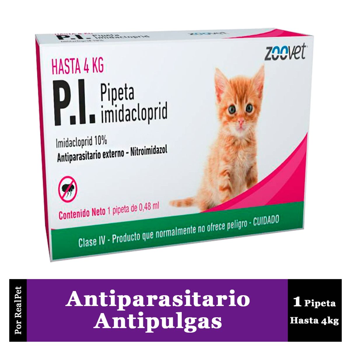 GENERICO - Pipeta Antiparasitario Antipulgas P.I. Gato hasta 4 kg