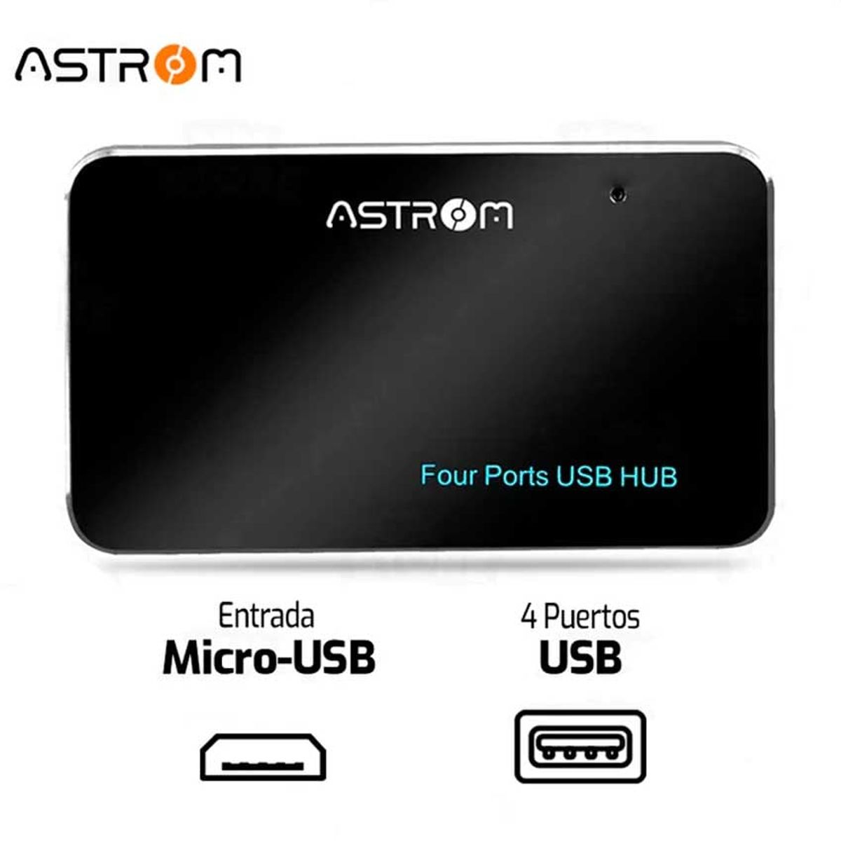 ASTROM - Hub Usb Astrom 2.0 AT1000 4 Puertos