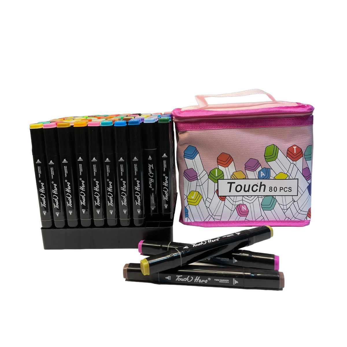 OEM - Set de Plumones 80 Piezas Doble Punta Grueso y Delgado