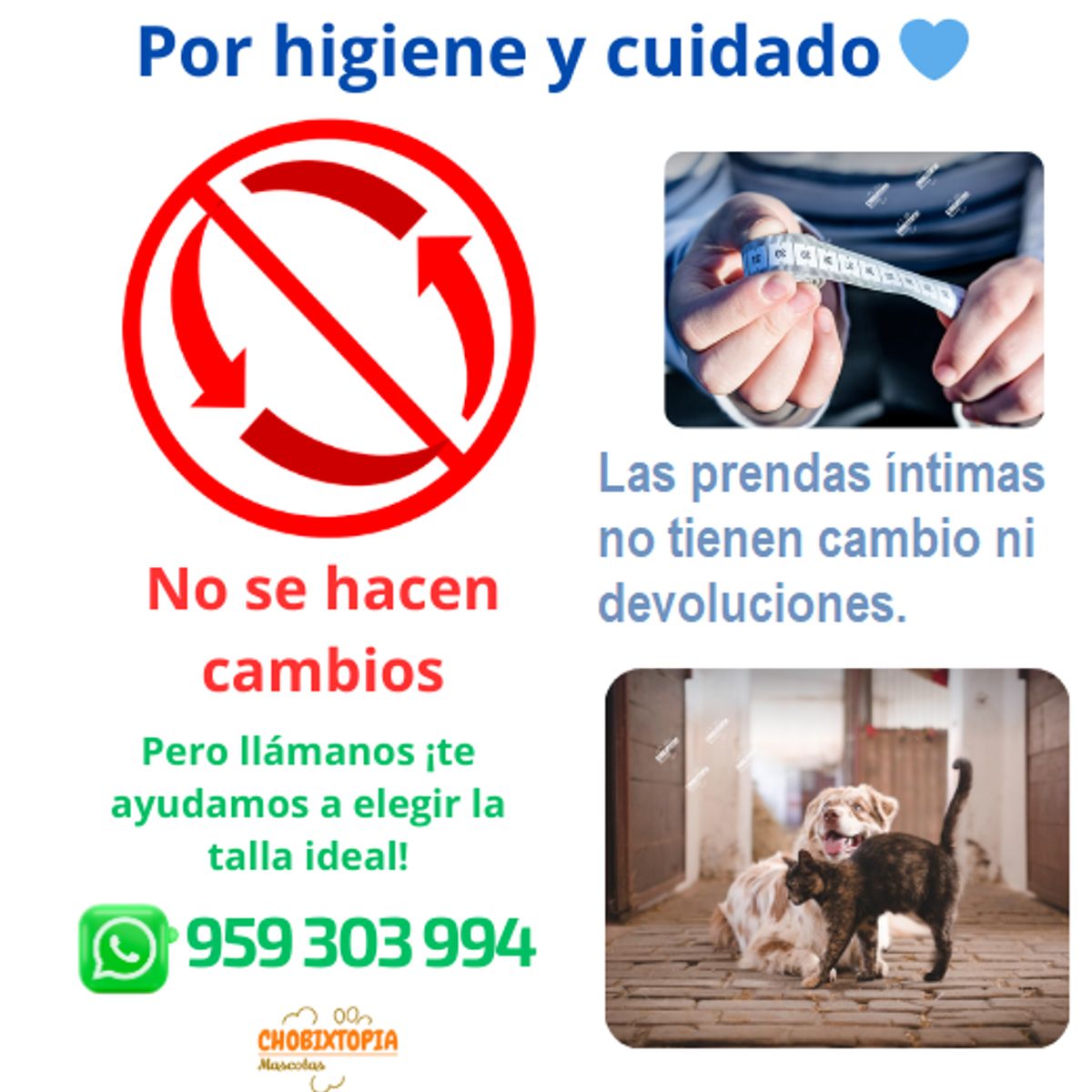 GENERICO - CALZON DE ALGODÓN PARA PERROS Y GATOS - MASCOTA PACKx3 T-0