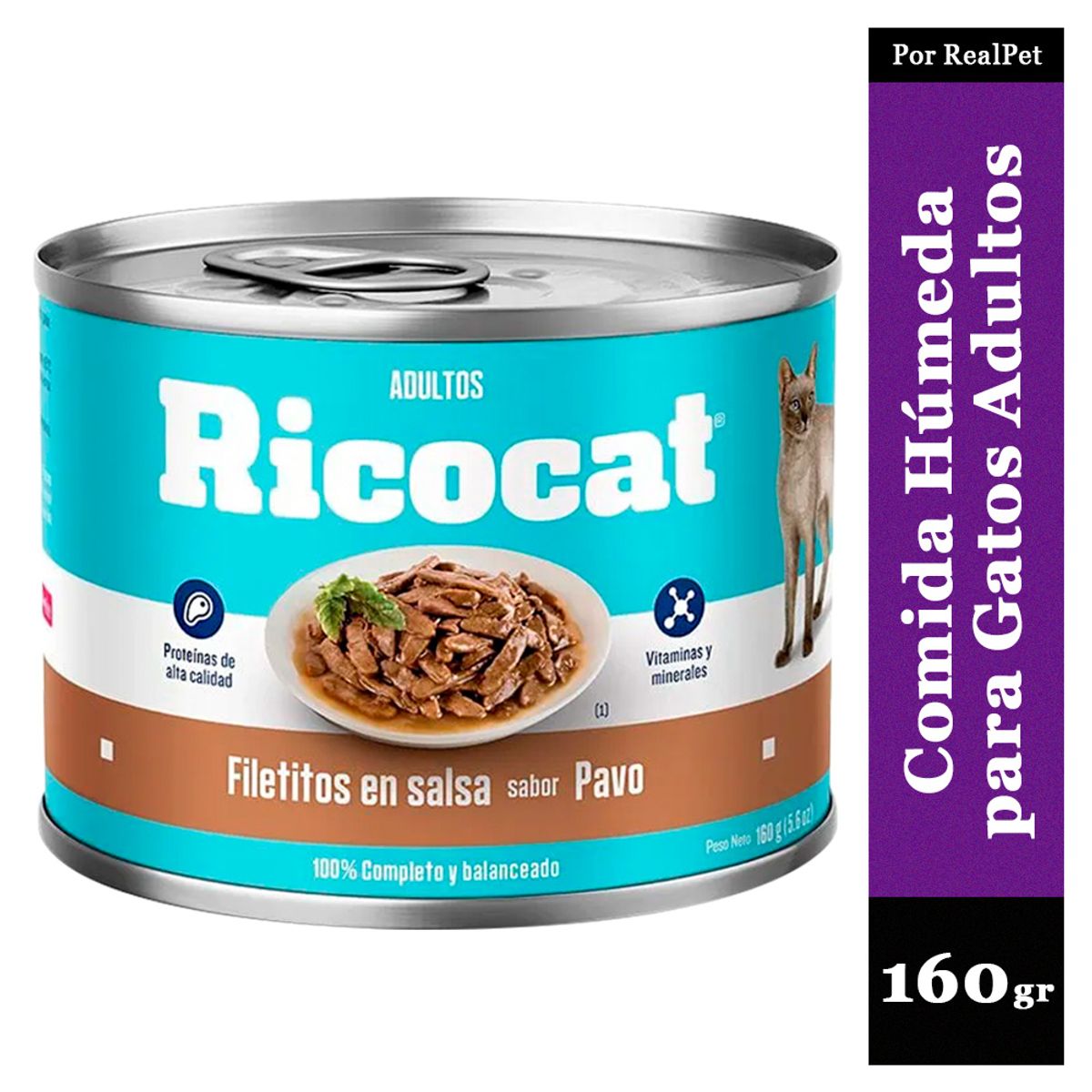RICOCAT - Comida Húmeda Gato Ricocat Filetitos Pavo 160gr