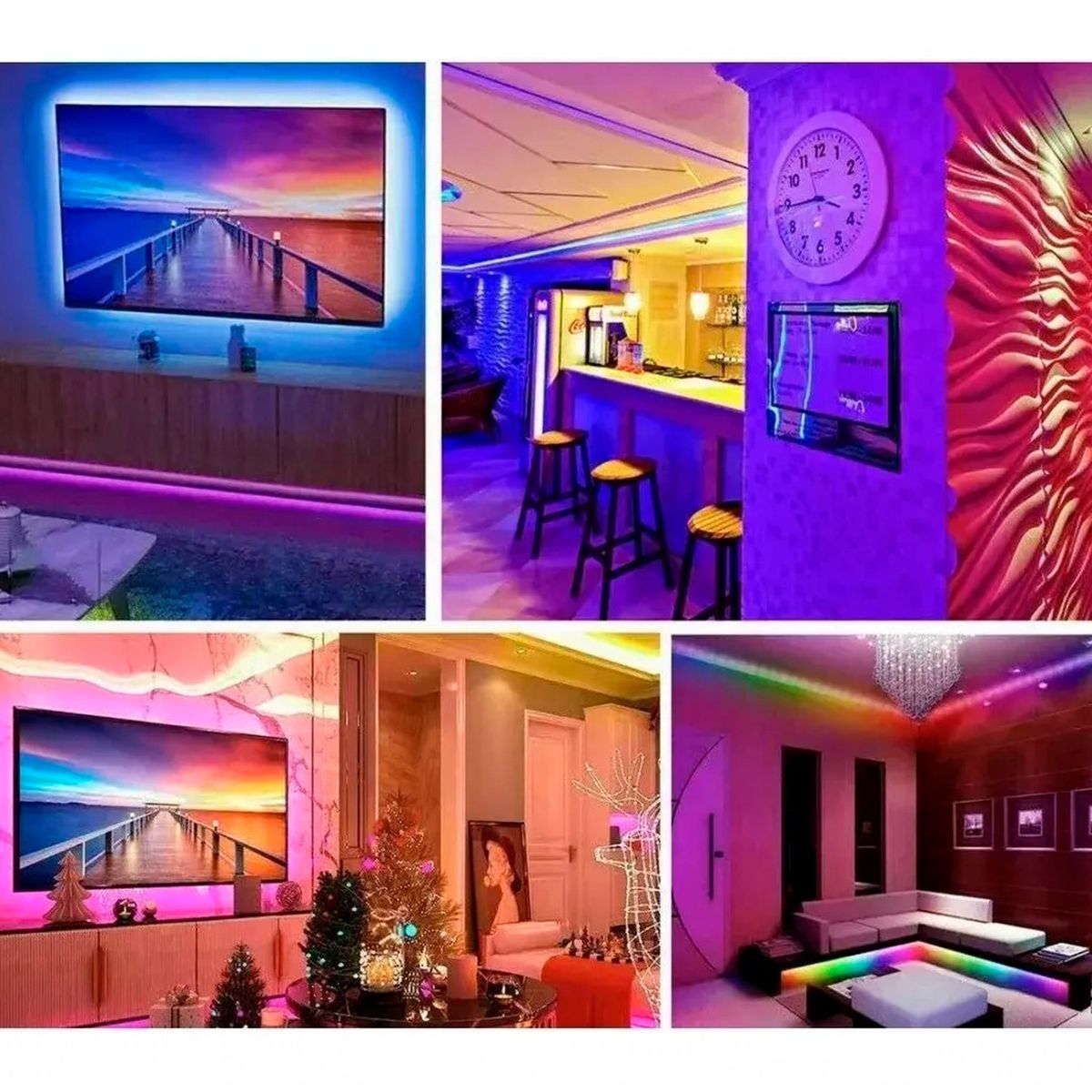 GENERICO - Tira Led 5050 Luz Rgb 5m Usb Bluetooth Con Control Remoto