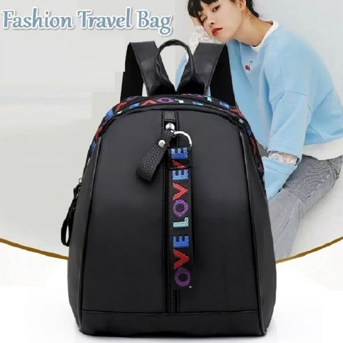 GENERICO - MOCHILA ANTIRROBO IMPERMEABLE PARA MUJER-OXFORD NEGRO