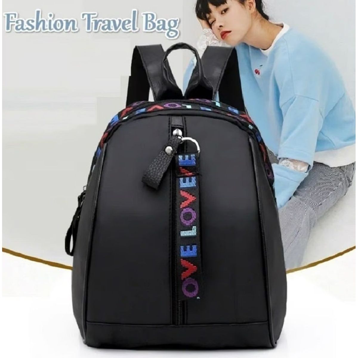 GENERICO - MOCHILA ANTIRROBO IMPERMEABLE PARA MUJER-OXFORD NEGRO