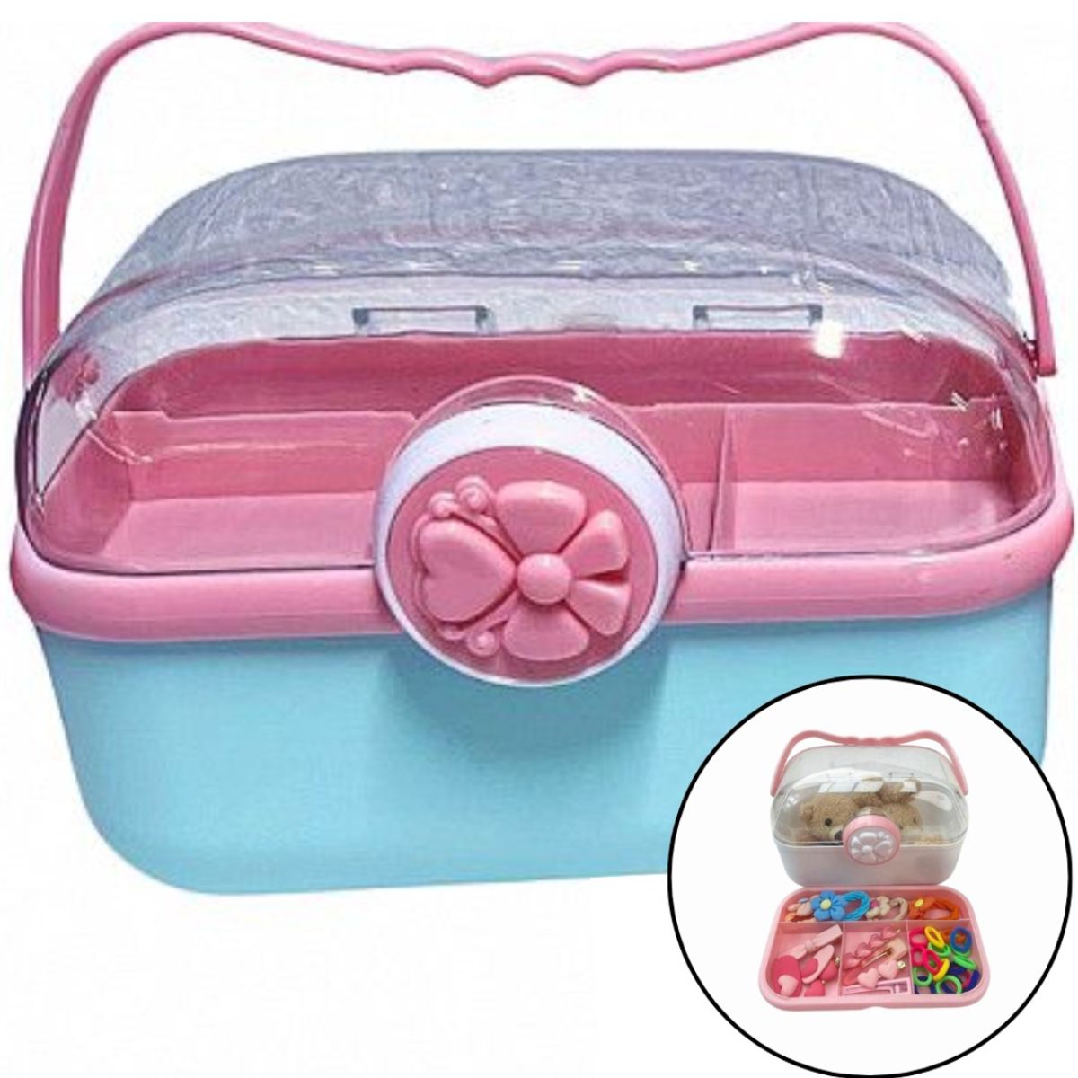 GENERICO - Caja Organizadora Mini Cosmetiquera Acrilico Kawai - Verde Agua