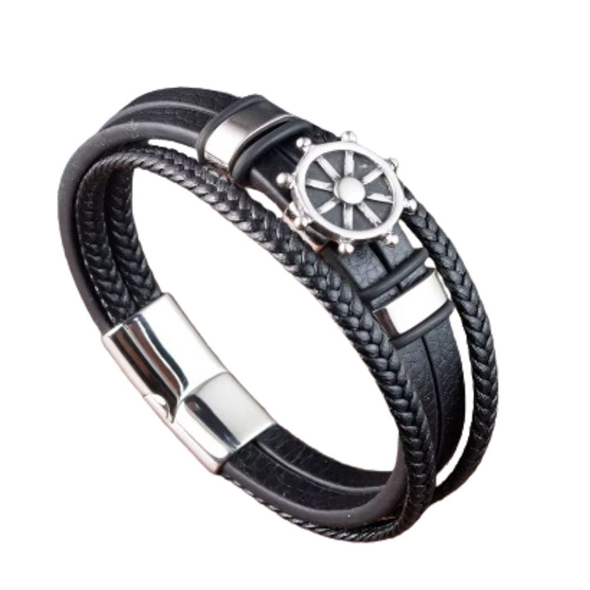 GENERICO - Pulsera Hombre Cuero  Naut Negro