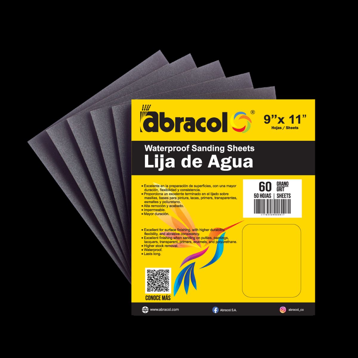 ABRACOL - LIJA DE AGUA ABRACOL N° 220 POR 50 UND