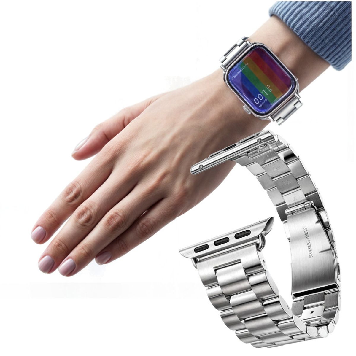 GENERICO - Correa para apple watch 45mm 44mm 42mm Metal