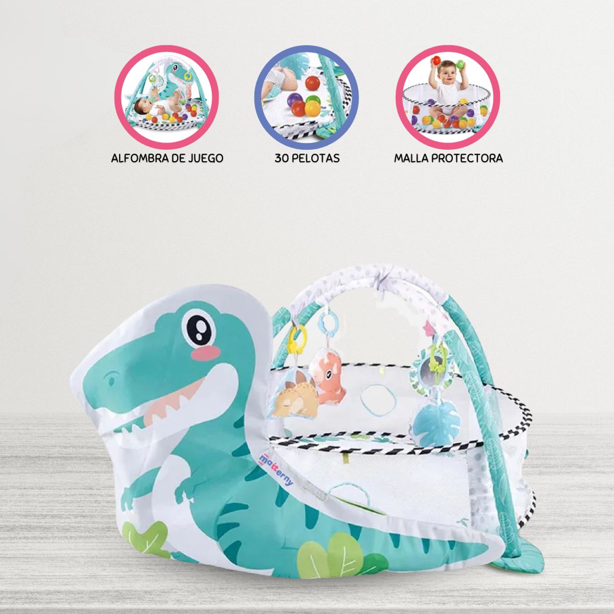 DOUX BEBE - Gimnasio Para Bebé DOUX BEBE 4 en 1 »DINOSAURIO» Deluxe