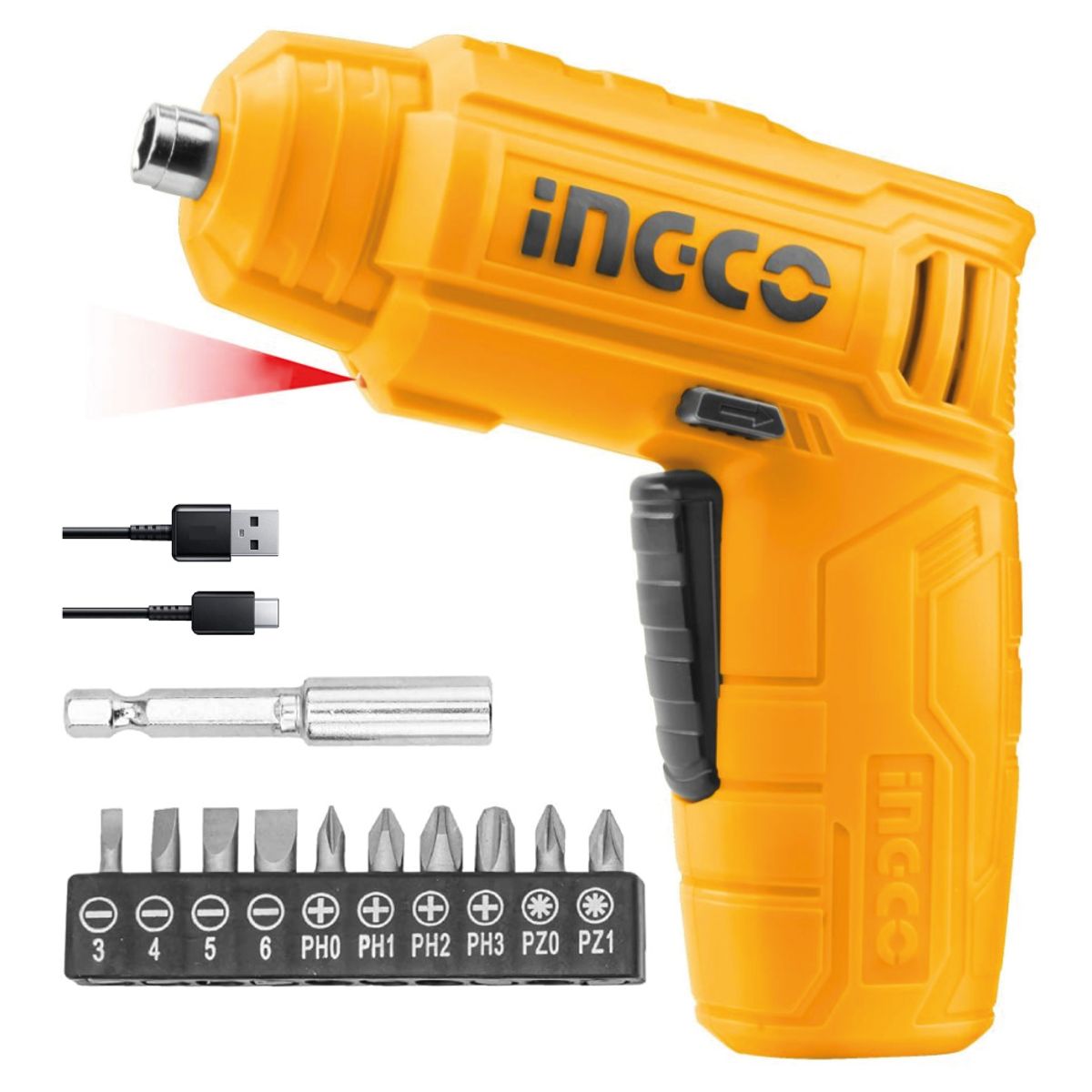 INGCO TOOLS - Atornillador Inalámbrico INGCO 4V + Accesorios CSDLI0402