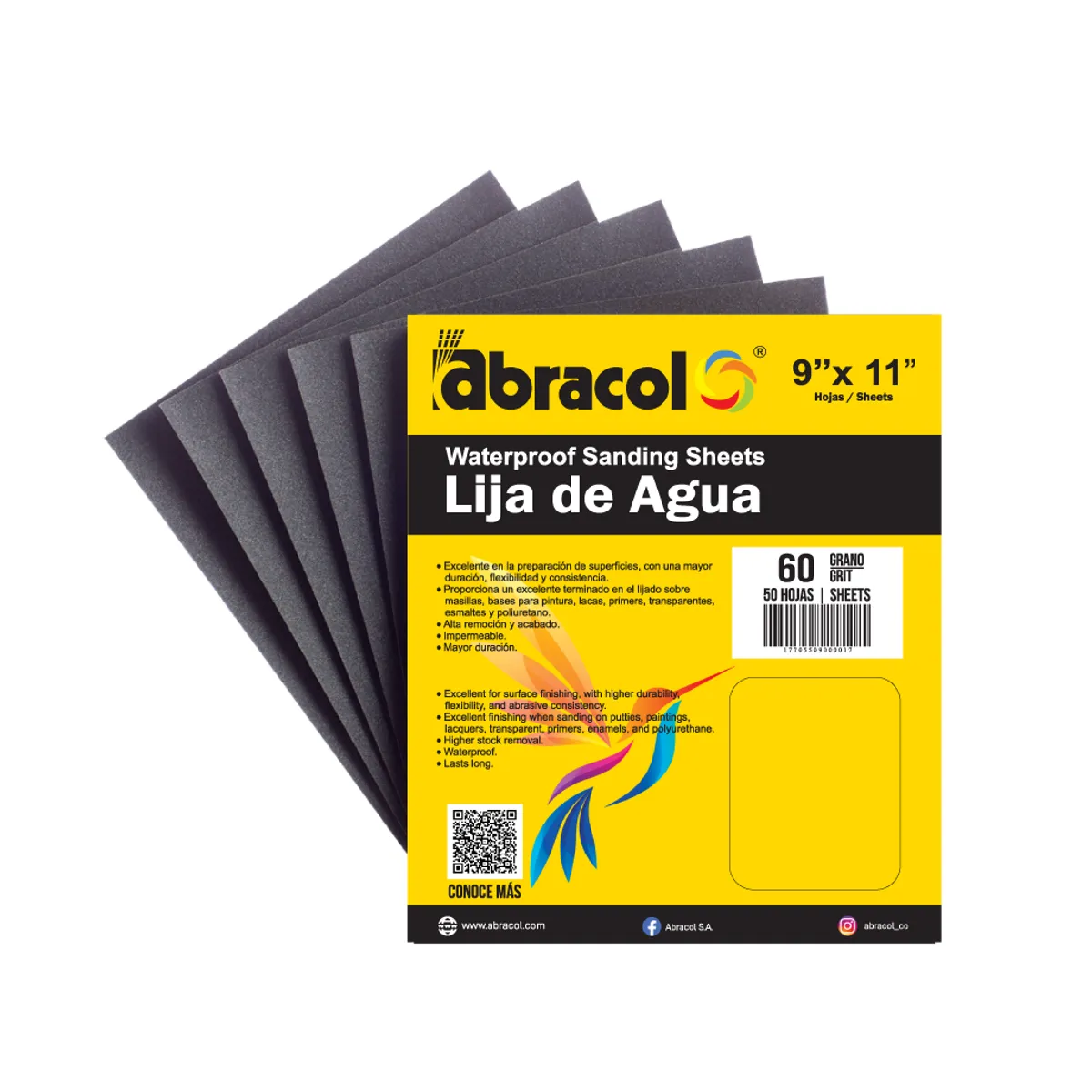 ABRACOL - LIJA DE AGUA ABRACOL N° 2000 POR 25 UND