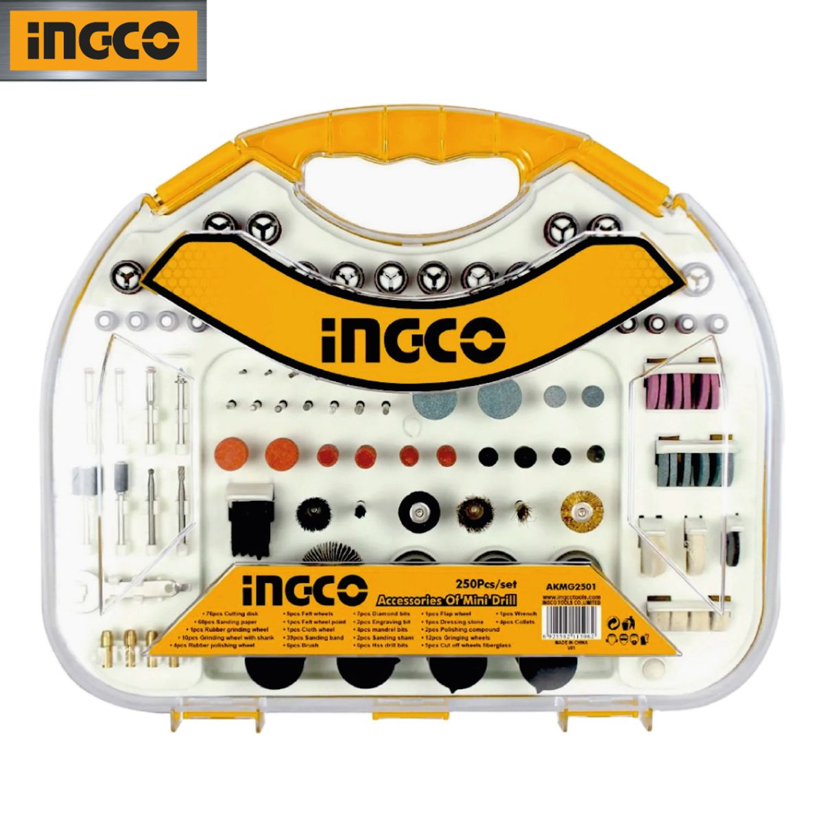 INGCO TOOLS - Kit 250 Accesorios Para Mini Rectificadora INGCO AKMG2501