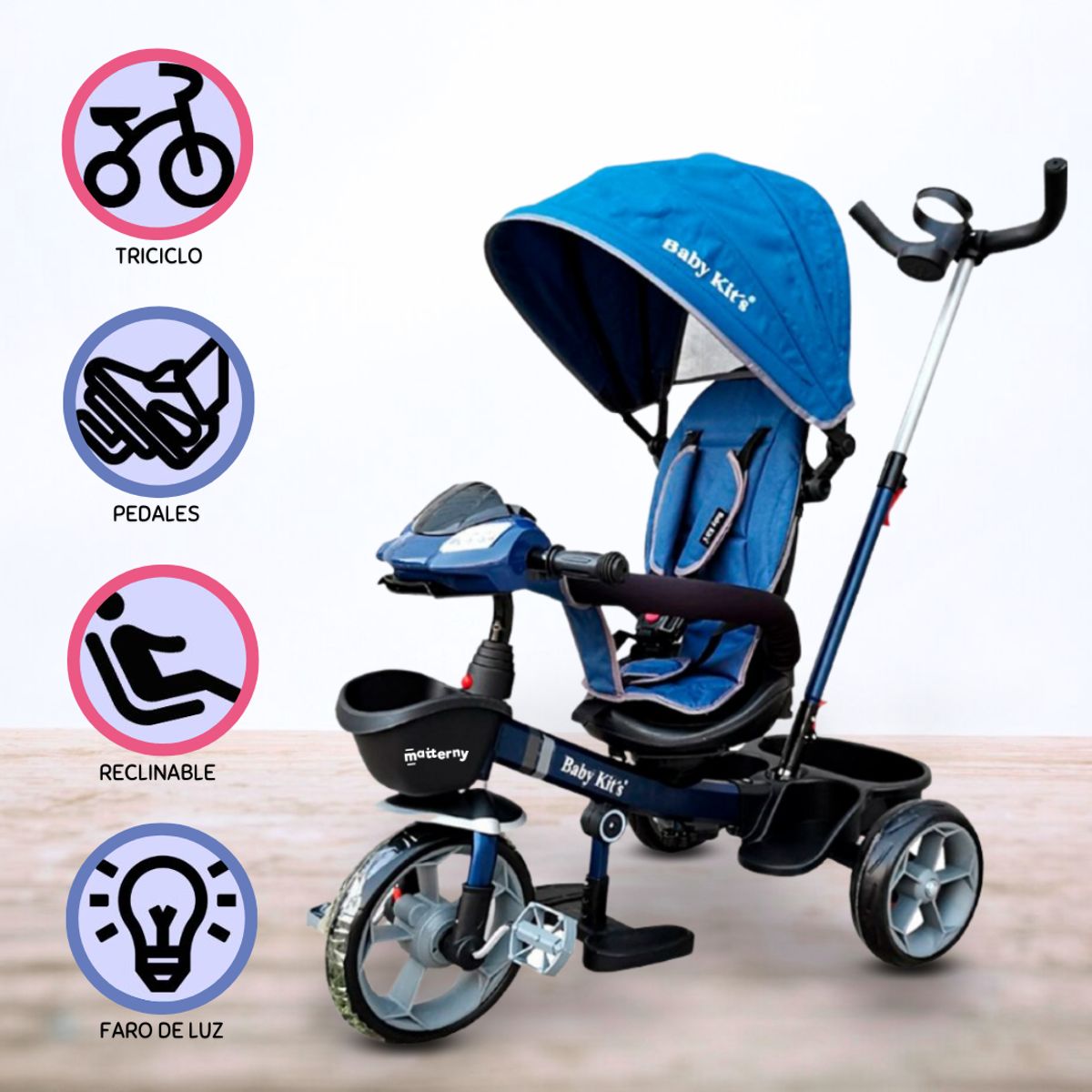 BABY KITS - Triciclo Guiador para Niño »CHAMPION» Blue