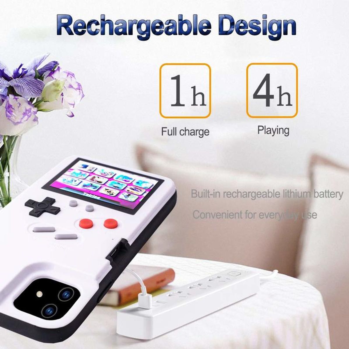 GENERICO - Carcasa Case iPhone 14 Retro Gamer 36 Juegos Blanco