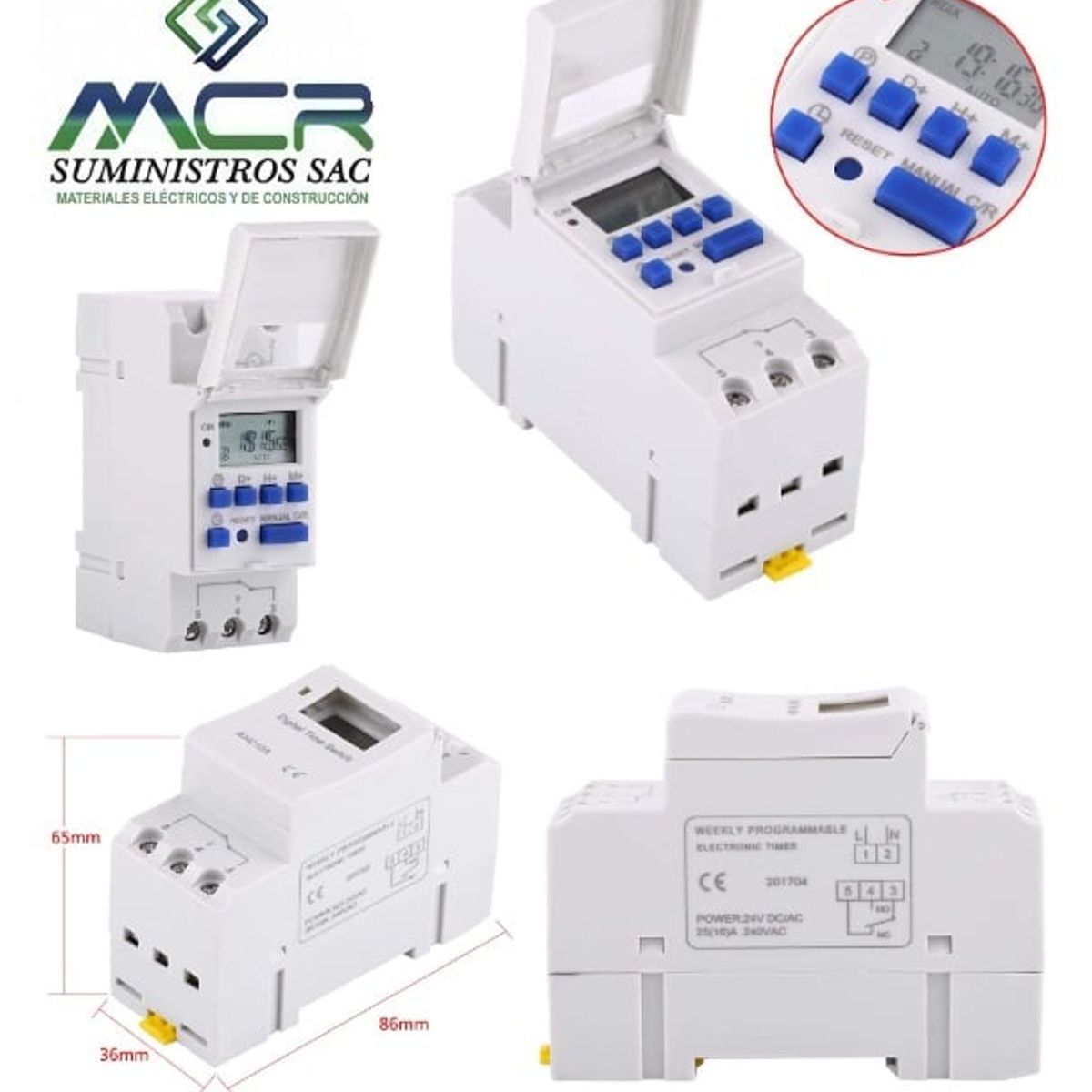 GENERICO - Temporizador Digital con Horario Programable diario y semanal 24V