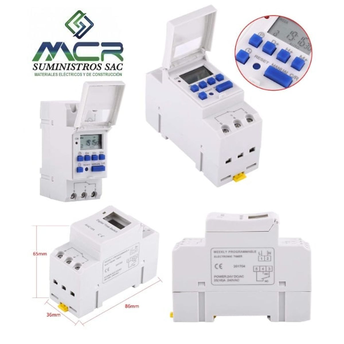 GENERICO - Temporizador Digital con Horario Programable diario y semanal 24V