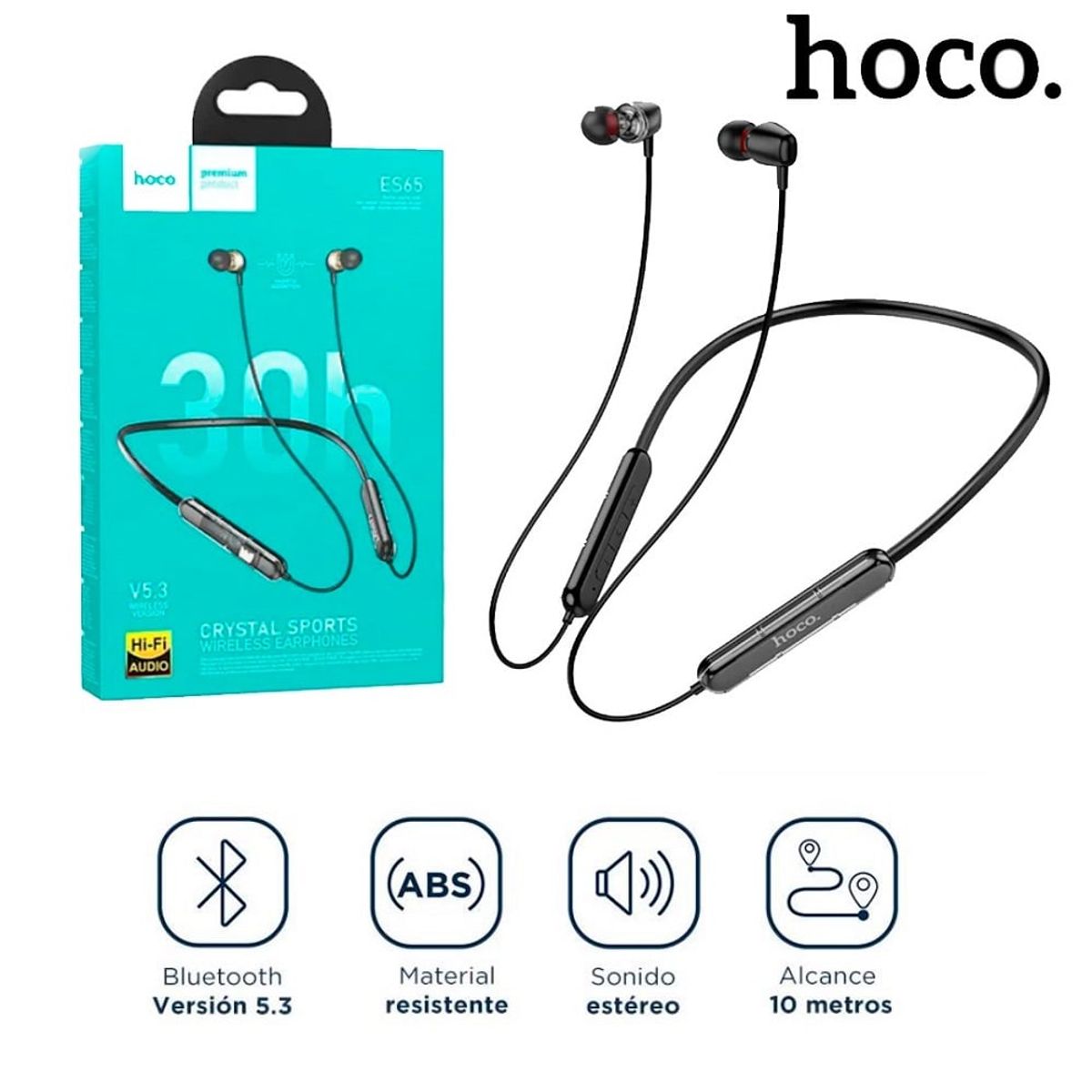 HOCO - Audífono Deportivo Bluetooth 5.3 con Micrófono Hoco
