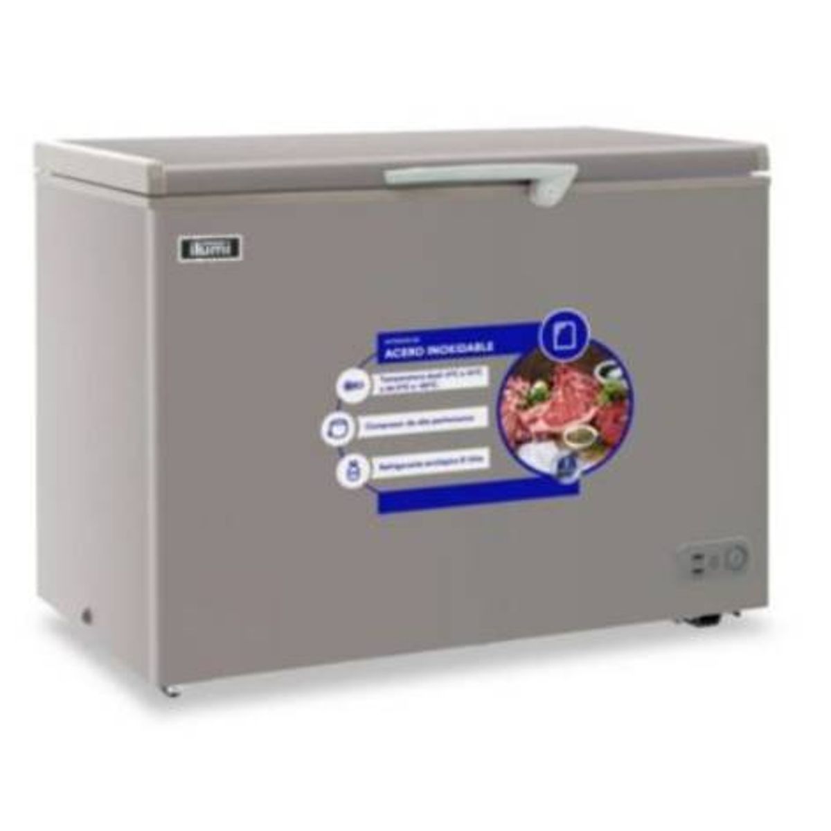 ILUMI - Congelador con tina de Acero Inoxidable de 340lt TFI-3400DG