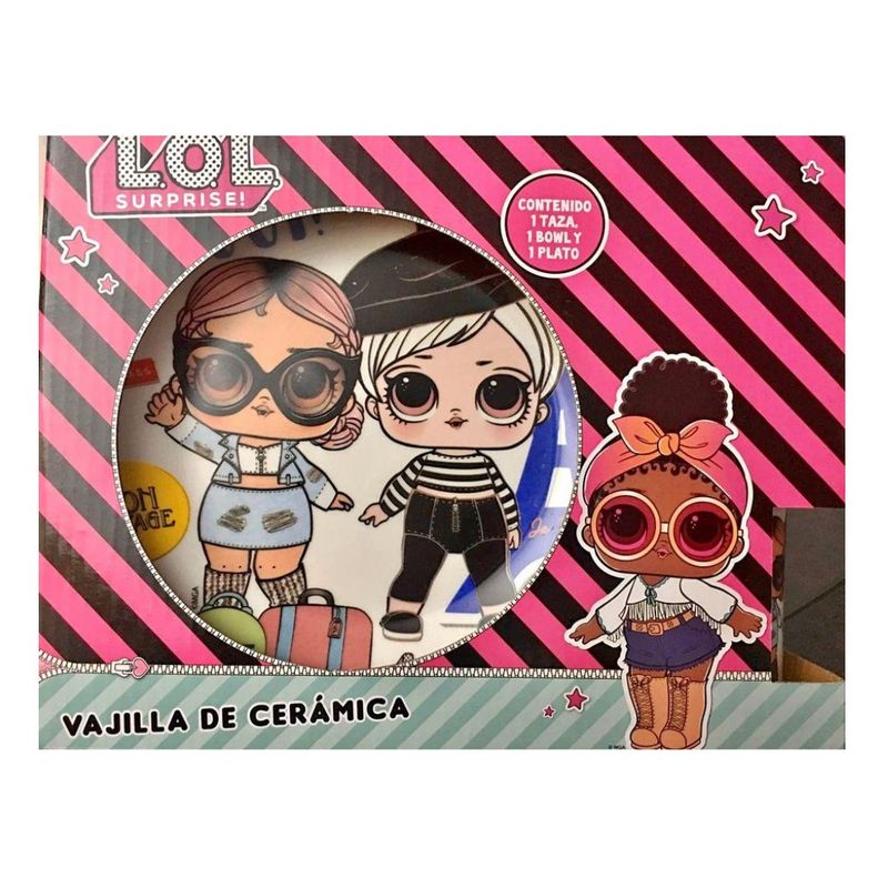 SCOOL - Set de vajilla de Cerámica de 3 piezas LOL - SCOOL