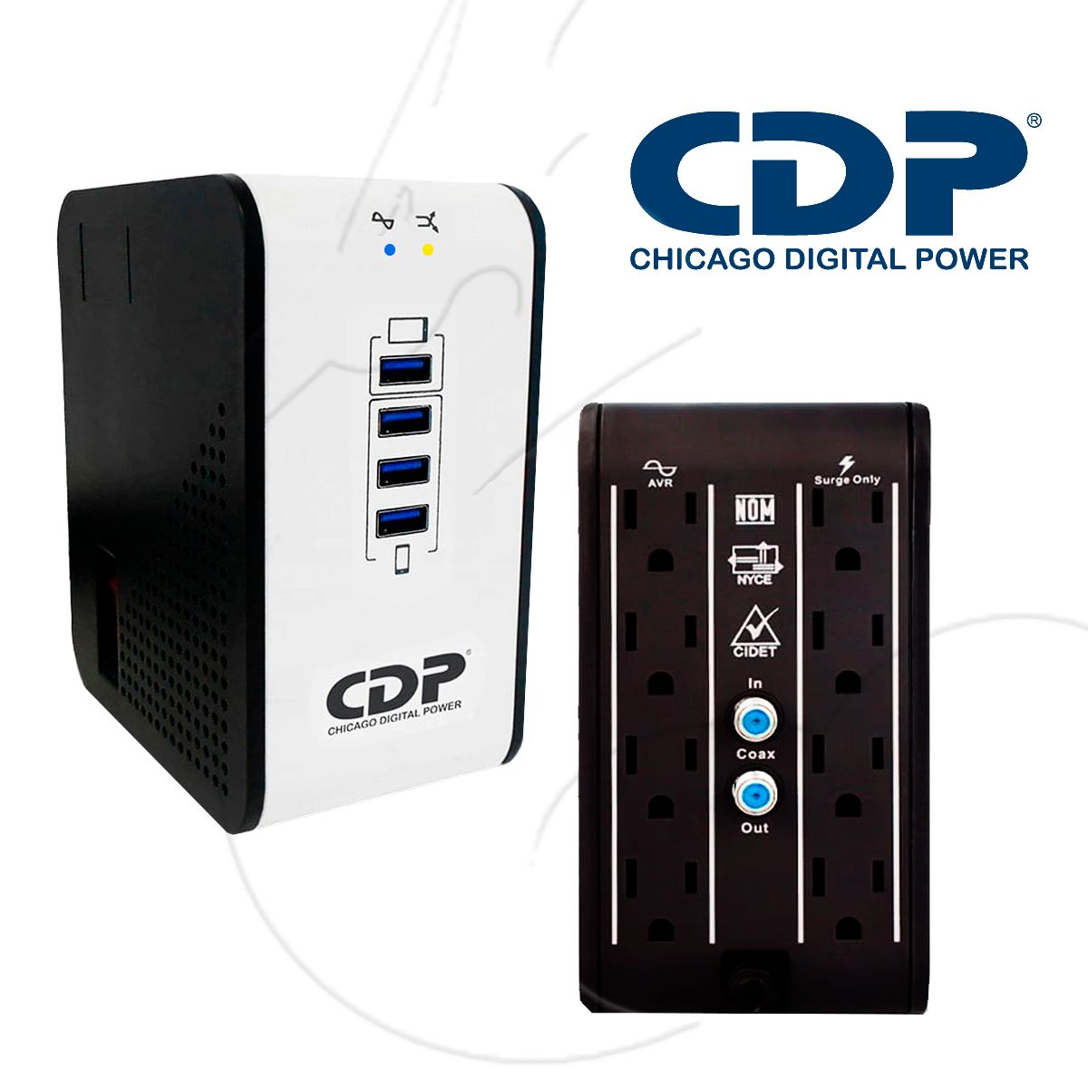 CDP - Estabilizador CDP 08 Tomas / 4 Puertos Usb R2cu-avr1008i