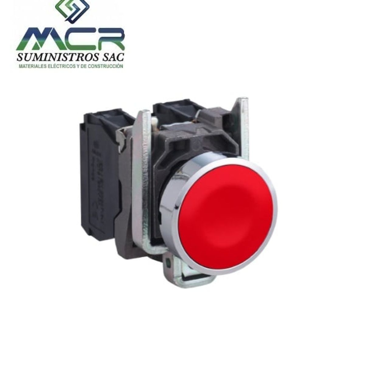 GENERICO - PULSADOR RASANTE METAL ROJO 22MM 1NC