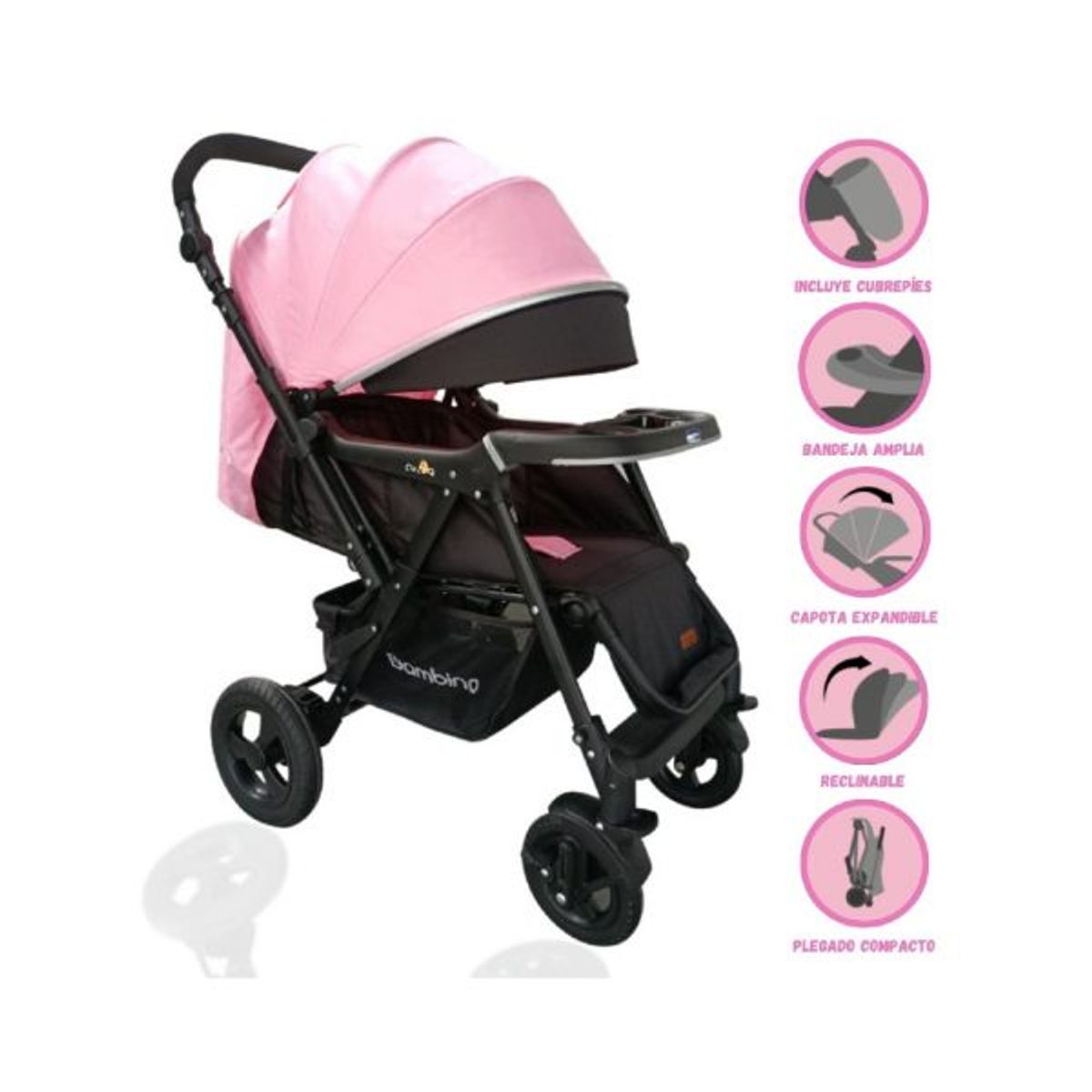 BAMBINO - Coche Cuna BAMBINO «ENNA» Pink