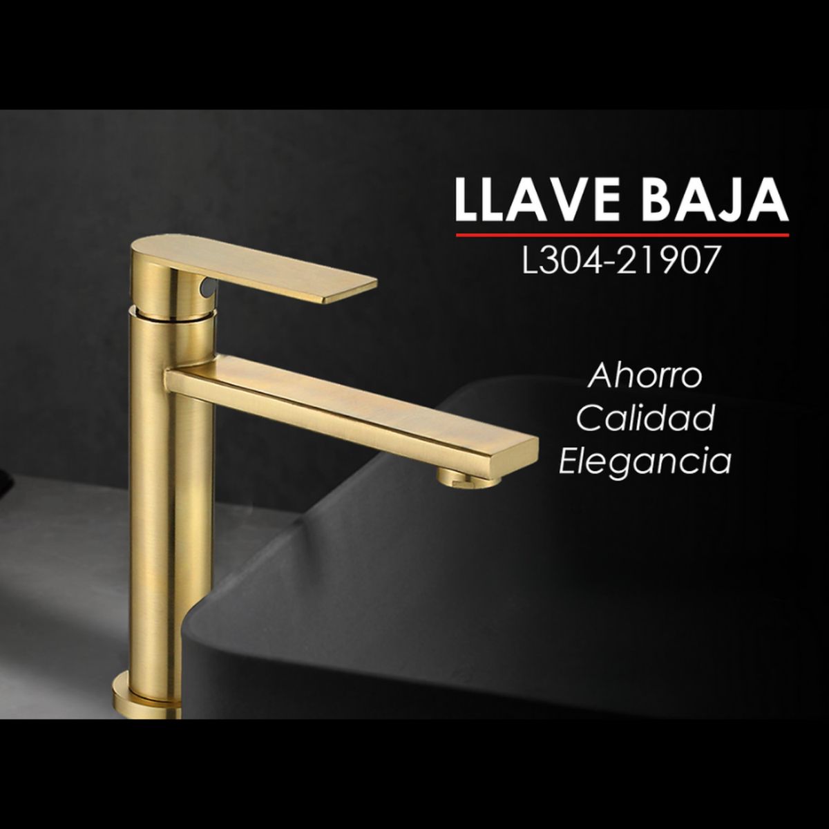GENERICO - Llave para Baño Dorado Acero Inoxidable