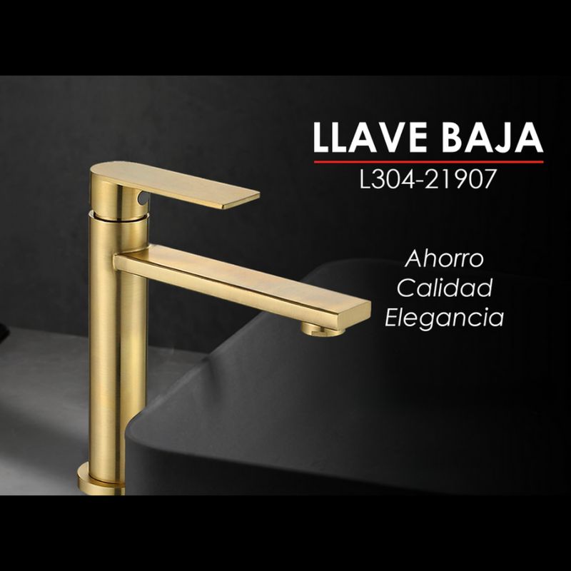 GENERICO - Llave para Baño Dorado Acero Inoxidable