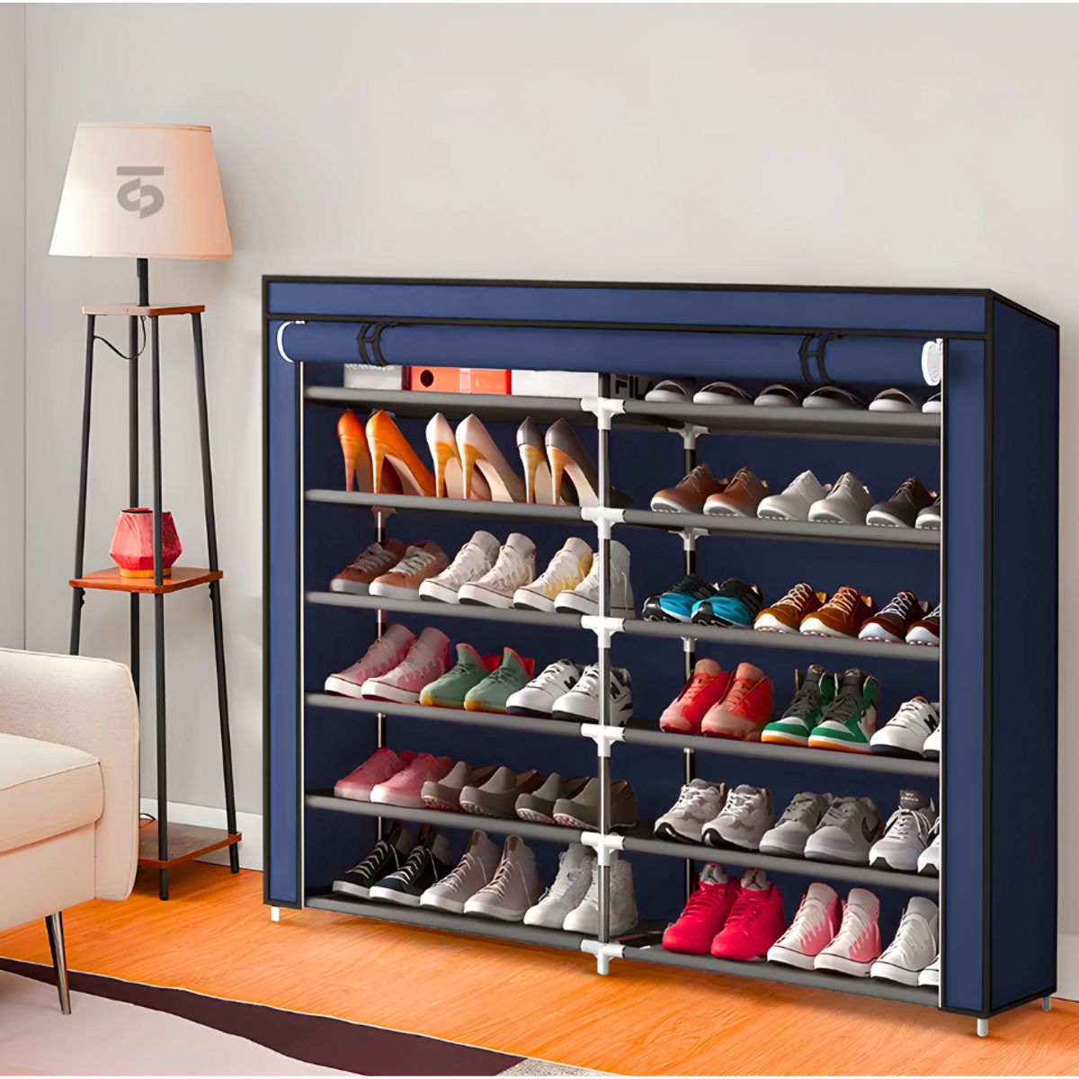 SM - ZAPATERA ORGANIZADOR DE ZAPATOS 12 COMPARTIMIENTOS-AZUL