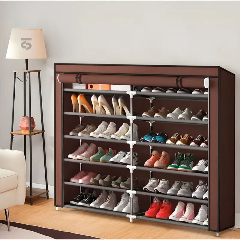 SM - ZAPATERA ORGANIZADOR DE ZAPATOS 6 NIVELES DOBLE CAFE