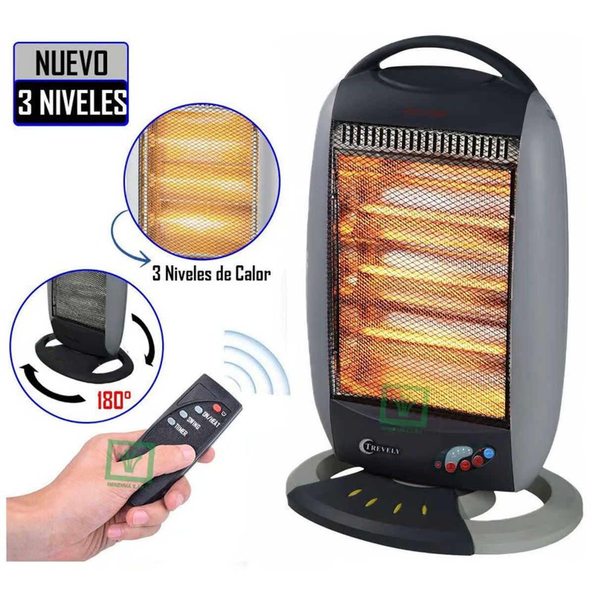 TREVELY - Calefactor Eléctrico Halógeno Control TCH-030 TREVELY