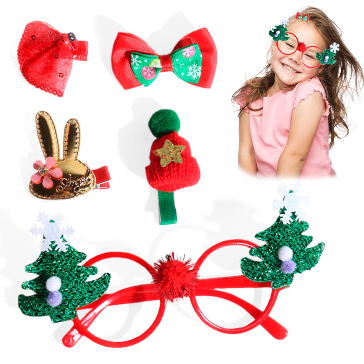 KELLER - Set de Ganchos Accesorios de Cabello para Niñas - Lentes