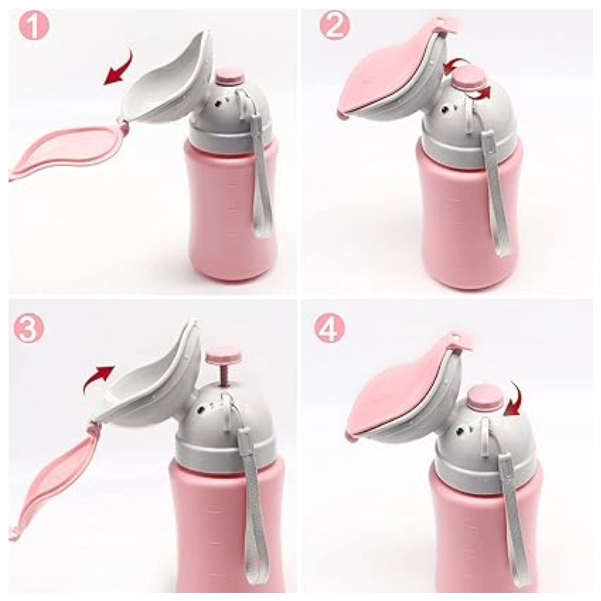 TODO FIT - Bacín Portátil para Niñas Urinario de Emergencia Rosado