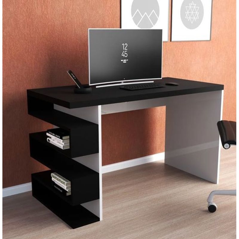 NACION MUEBLES - Escritorio Moderno Ale NegroBlanco