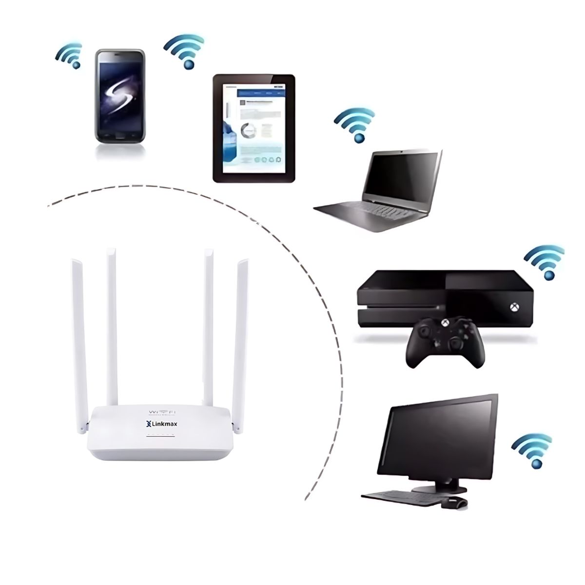 GENERICO - Router Amplificador Repetidor de Wifi Internet 300Mbps 4 Puertos LAN