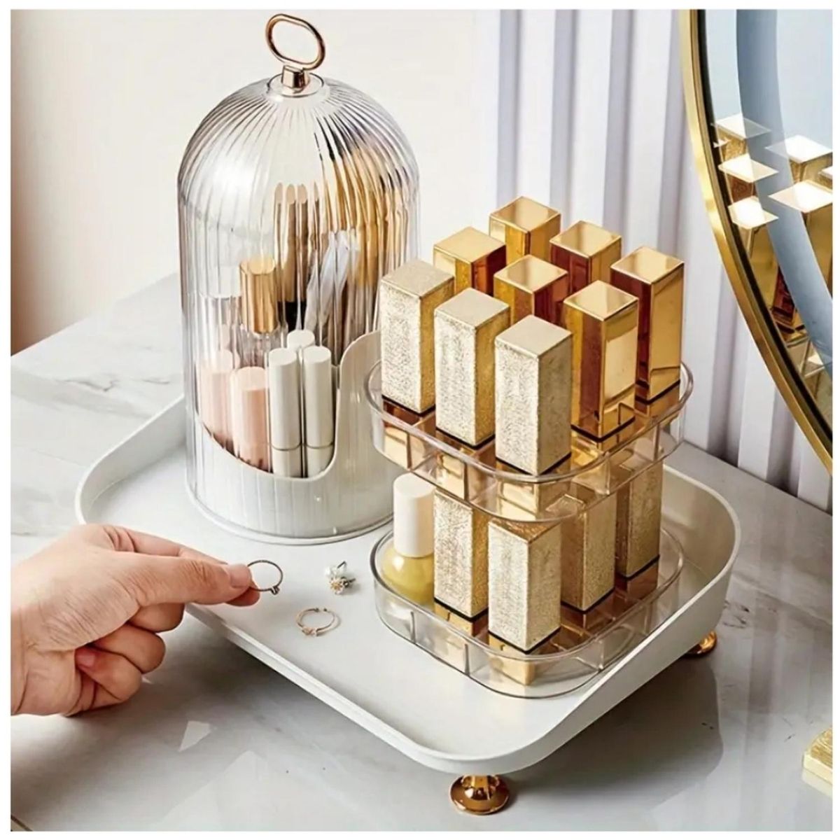 MINARI - Organizador de Maquillaje Cosméticos Porta Brochas Elegante J14