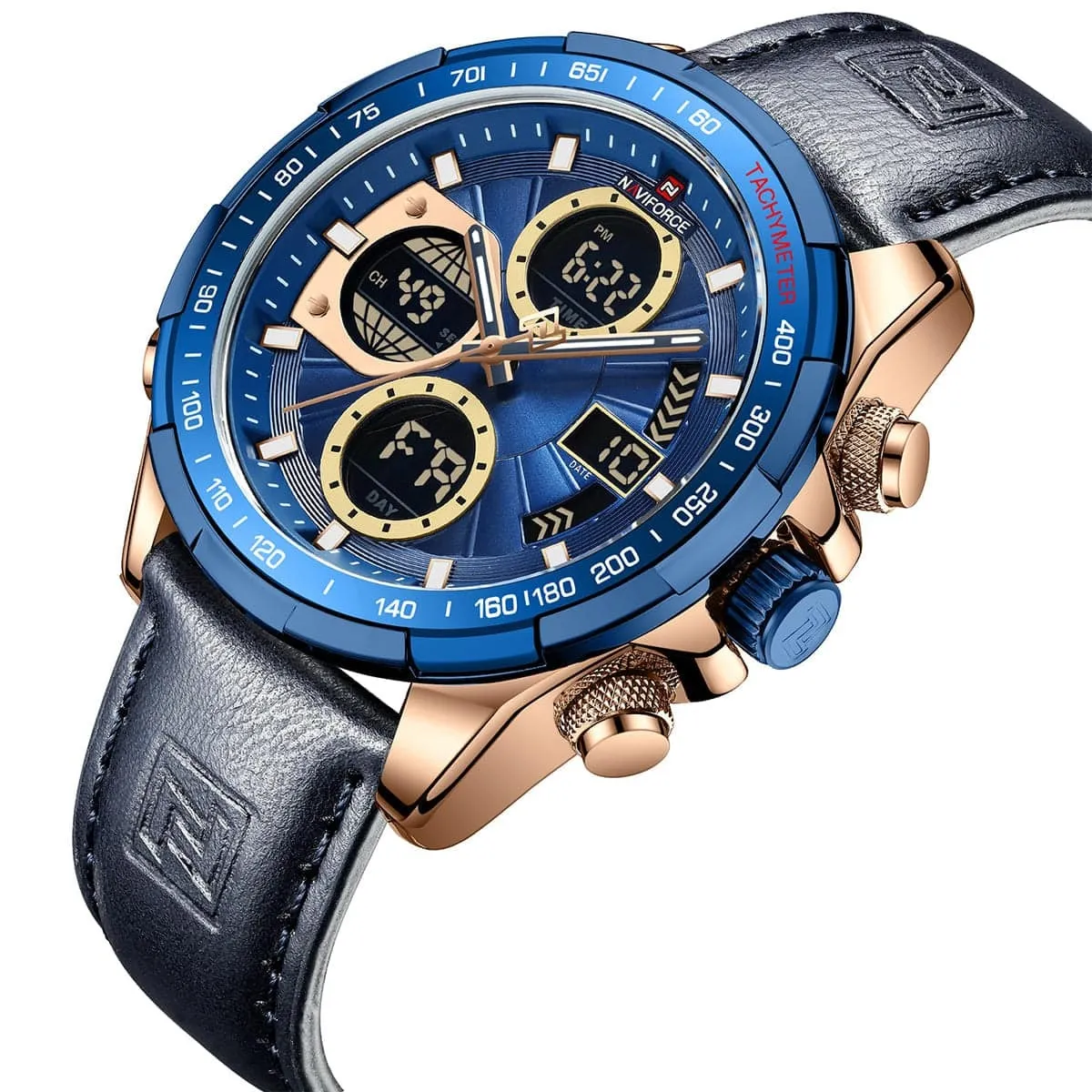 NAVIFORCE - Reloj Naviforce 9197 Blue Deportivo Para Hombre Correa De Cuero