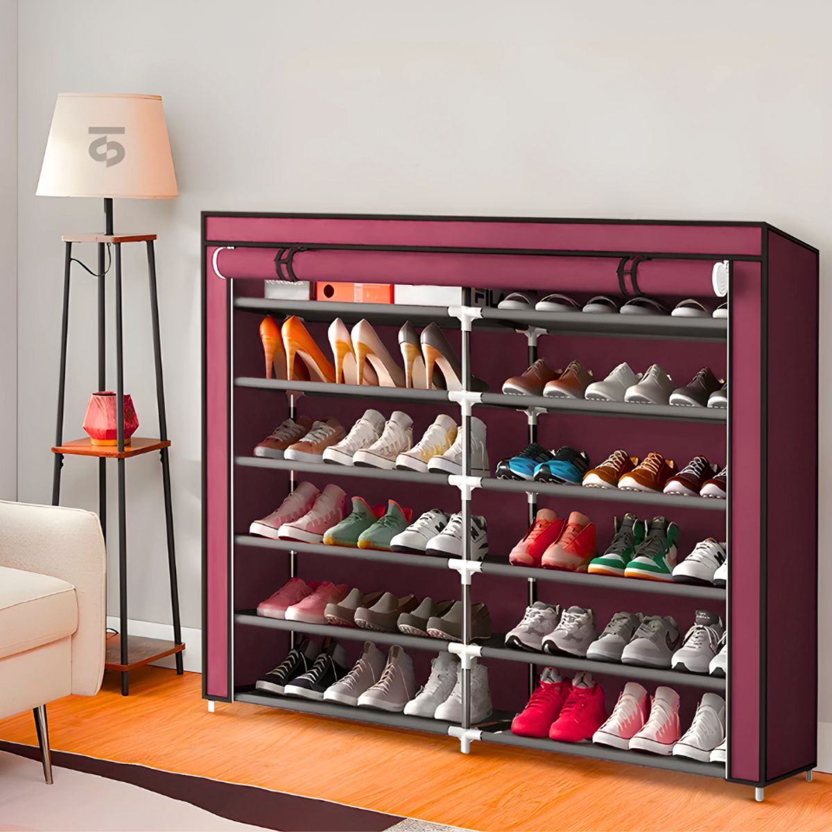 SM - ZAPATERA ORGANIZADOR DE ZAPATOS 12 COMPARTIMIENTOS-VINO