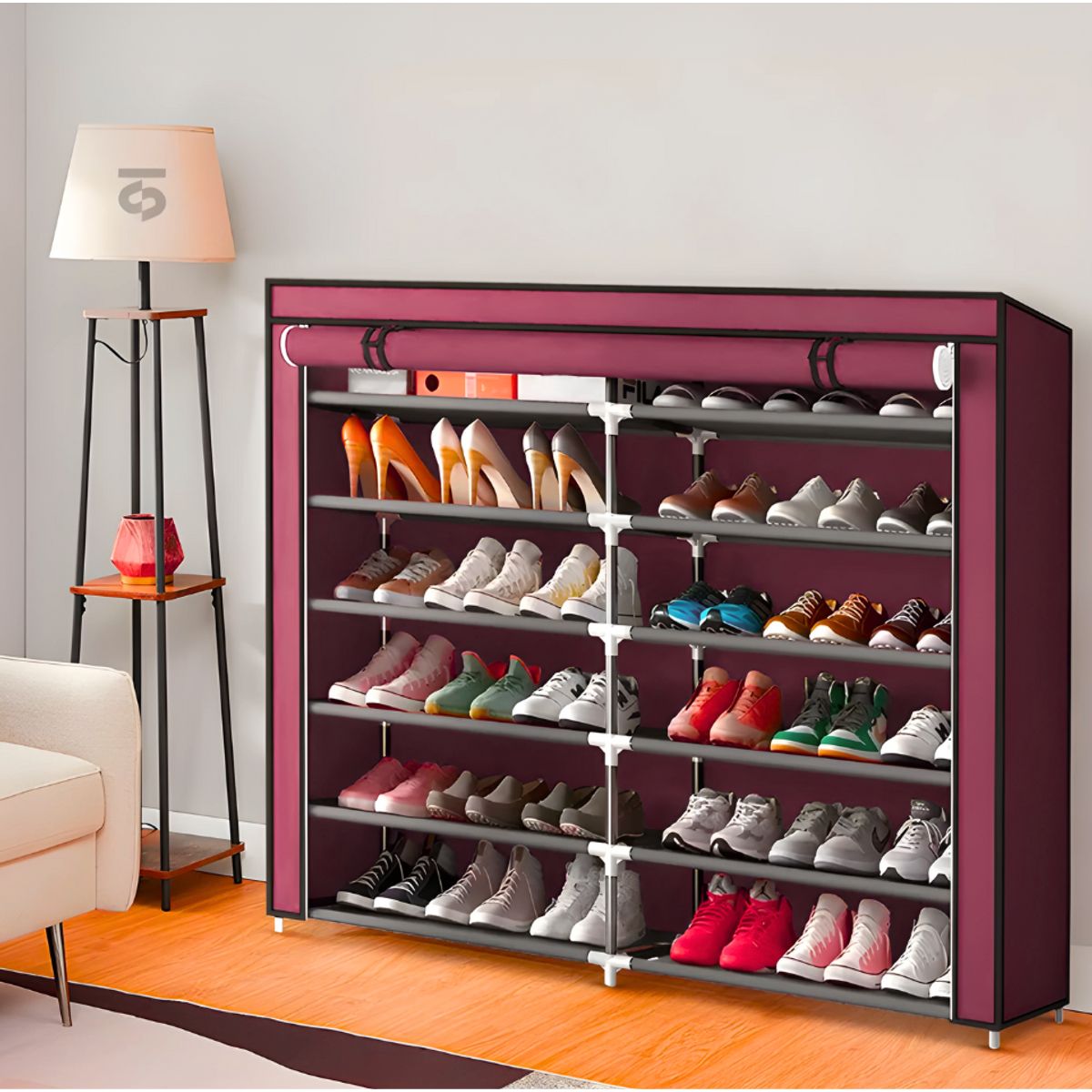 SM - ZAPATERA ORGANIZADOR DE ZAPATOS 12 COMPARTIMIENTOS-VINO